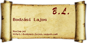 Bodzási Lajos névjegykártya