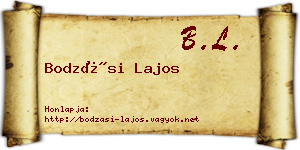 Bodzási Lajos névjegykártya